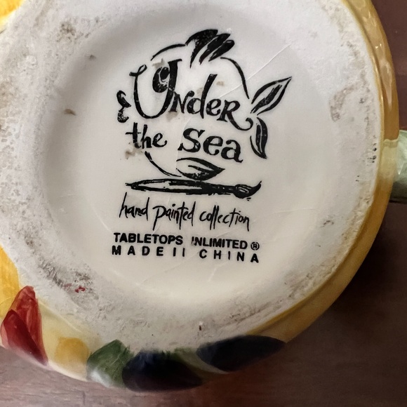 Under The Sea Fish Colorful Pitcher Hand Painted Tops Gallery 6" x 6' - Picture 6 of 6